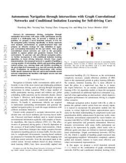 Autonomous Navigation through intersections with Graph
  ConvolutionalNetworks and Conditional Imitation Learning for Self-driving
  Cars