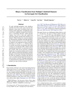 Binary Classification from Multiple Unlabeled Datasets via Surrogate Set
  Classification