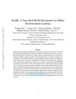 NeoRL: A Near Real-World Benchmark for Offline Reinforcement Learning
