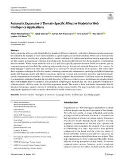 Automatic Expansion of Domain-Specific Affective Models for Web
  Intelligence Applications
