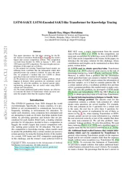 LSTM-SAKT: LSTM-Encoded SAKT-like Transformer for Knowledge Tracing