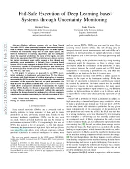Fail-Safe Execution of Deep Learning based Systems through Uncertainty
  Monitoring