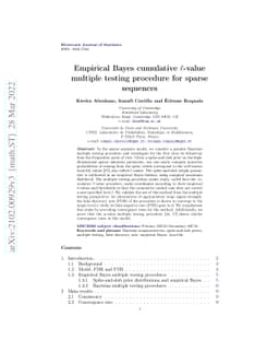 Empirical Bayes cumulative $\ell$-value multiple testing procedure for
  sparse sequences