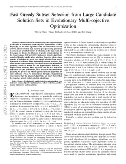 Fast Greedy Subset Selection from Large Candidate Solution Sets in
  Evolutionary Multi-objective Optimization