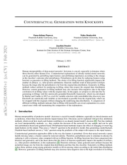 Counterfactual Generation with Knockoffs