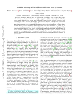 Machine learning accelerated computational fluid dynamics