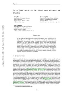 Deep Evolutionary Learning for Molecular Design