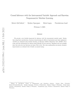 Causal Inference with the Instrumental Variable Approach and Bayesian
  Nonparametric Machine Learning