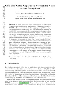 GCF-Net: Gated Clip Fusion Network for Video Action Recognition