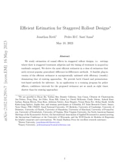 Efficient Estimation for Staggered Rollout Designs