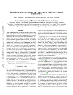 Human-Machine Collaborative Video Coding Through Cuboidal Partitioning