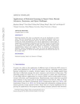 Applications of Federated Learning in Smart Cities: Recent Advances,
  Taxonomy, and Open Challenges