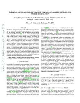 Internal Language Model Training for Domain-Adaptive End-to-End Speech
  Recognition