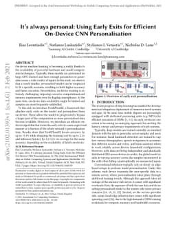 It's always personal: Using Early Exits for Efficient On-Device CNN
  Personalisation