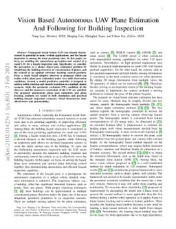 Vision Based Autonomous UAV Plane Estimation And Following for Building
  Inspection