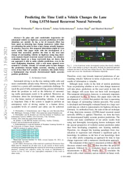 Predicting the Time Until a Vehicle Changes the Lane Using LSTM-based
  Recurrent Neural Networks