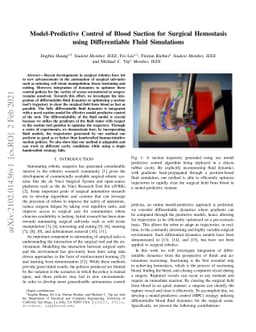 Model-Predictive Control of Blood Suction for Surgical Hemostasis using
  Differentiable Fluid Simulations