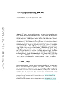Face Recognition using 3D CNNs