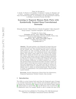 Learning to Segment Human Body Parts with Synthetically Trained Deep
  Convolutional Networks