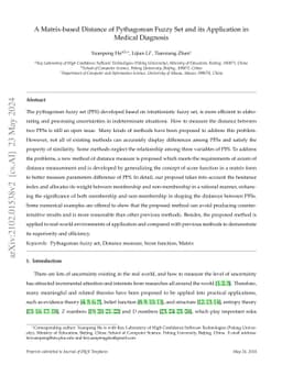 A Matrix-based Distance of Pythagorean Fuzzy Set and its Application in
  Medical Diagnosis