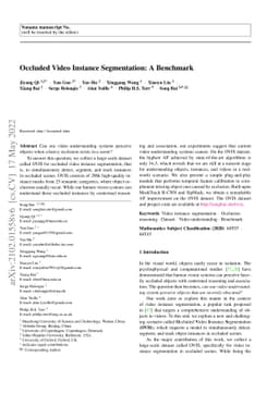 Occluded Video Instance Segmentation: A Benchmark