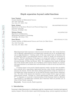 Depth separation beyond radial functions