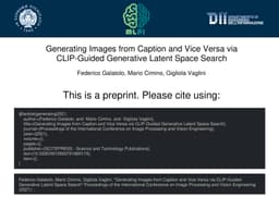 Generating images from caption and vice versa via CLIP-Guided Generative
  Latent Space Search