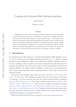 Couplings of the Random-Walk Metropolis algorithm