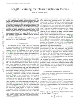 Length Learning for Planar Euclidean Curves