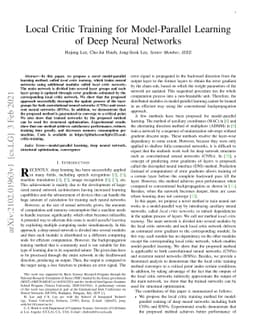 Local Critic Training for Model-Parallel Learning of Deep Neural
  Networks