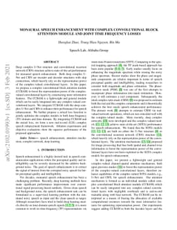 Monaural Speech Enhancement with Complex Convolutional Block Attention
  Module and Joint Time Frequency Losses