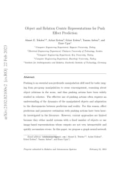 Object and Relation Centric Representations for Push Effect Prediction