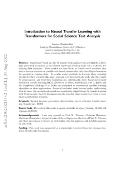 Introduction to Neural Transfer Learning with Transformers for Social
  Science Text Analysis