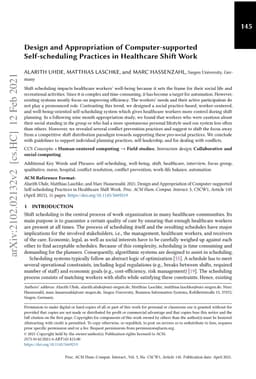Design and Appropriation of Computer-supported Self-scheduling Practices
  in Healthcare Shift Work