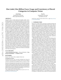 One Label, One Billion Faces: Usage and Consistency of Racial Categories
  in Computer Vision