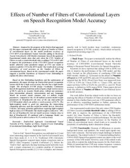 Effects of Number of Filters of Convolutional Layers on Speech
  Recognition Model Accuracy