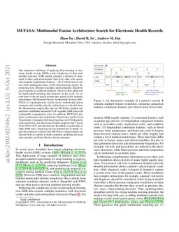 MUFASA: Multimodal Fusion Architecture Search for Electronic Health
  Records