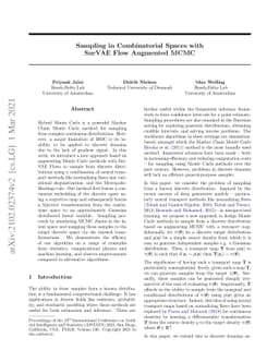 Sampling in Combinatorial Spaces with SurVAE Flow Augmented MCMC