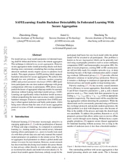 SAFELearning: Enable Backdoor Detectability In Federated Learning With
  Secure Aggregation