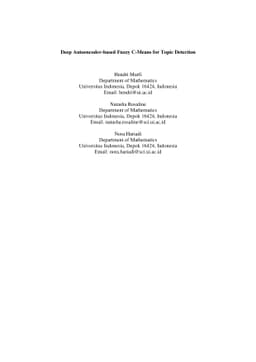 Deep Autoencoder-based Fuzzy C-Means for Topic Detection