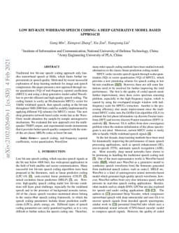 Low Bit-Rate Wideband Speech Coding: A Deep Generative Model based
  Approach