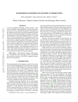 No-reference denoising of low-dose CT projections