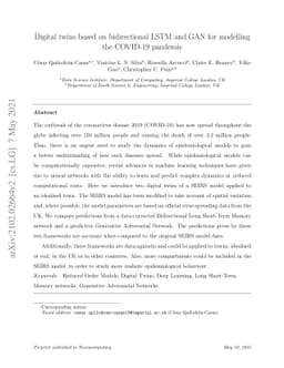 Digital twins based on bidirectional LSTM and GAN for modelling the
  COVID-19 pandemic