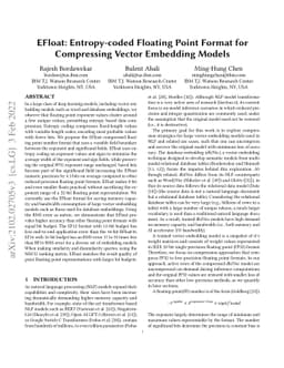 EFloat: Entropy-coded Floating Point Format for Compressing Vector
  Embedding Models