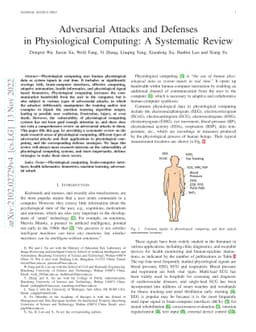 Adversarial Attacks and Defenses in Physiological Computing: A
  Systematic Review