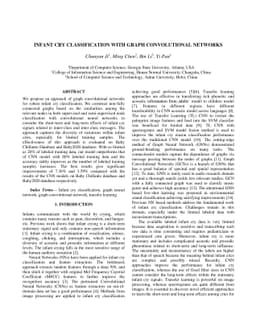 Infant Cry Classification with Graph Convolutional Networks