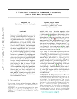 A Variational Information Bottleneck Approach to Multi-Omics Data
  Integration