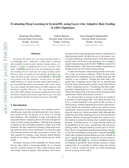 Evaluating Deep Learning in SystemML using Layer-wise Adaptive Rate
  Scaling(LARS) Optimizer