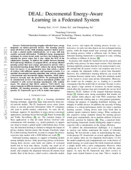 DEAL: Decremental Energy-Aware Learning in a Federated System