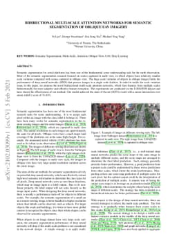 Bidirectional Multi-scale Attention Networks for Semantic Segmentation
  of Oblique UAV Imagery